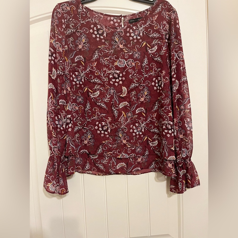 White House Black Market Floral Burgundy